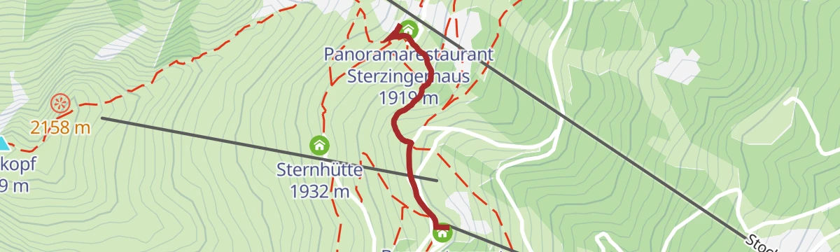 Route map: Excursion to the Sterzinger Haus at Rosskopf